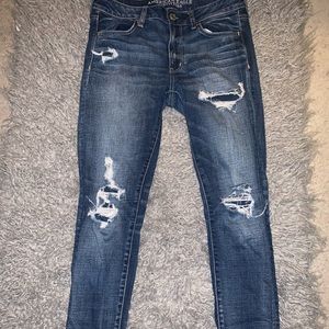 American Eagle Distressed Patch Jeans